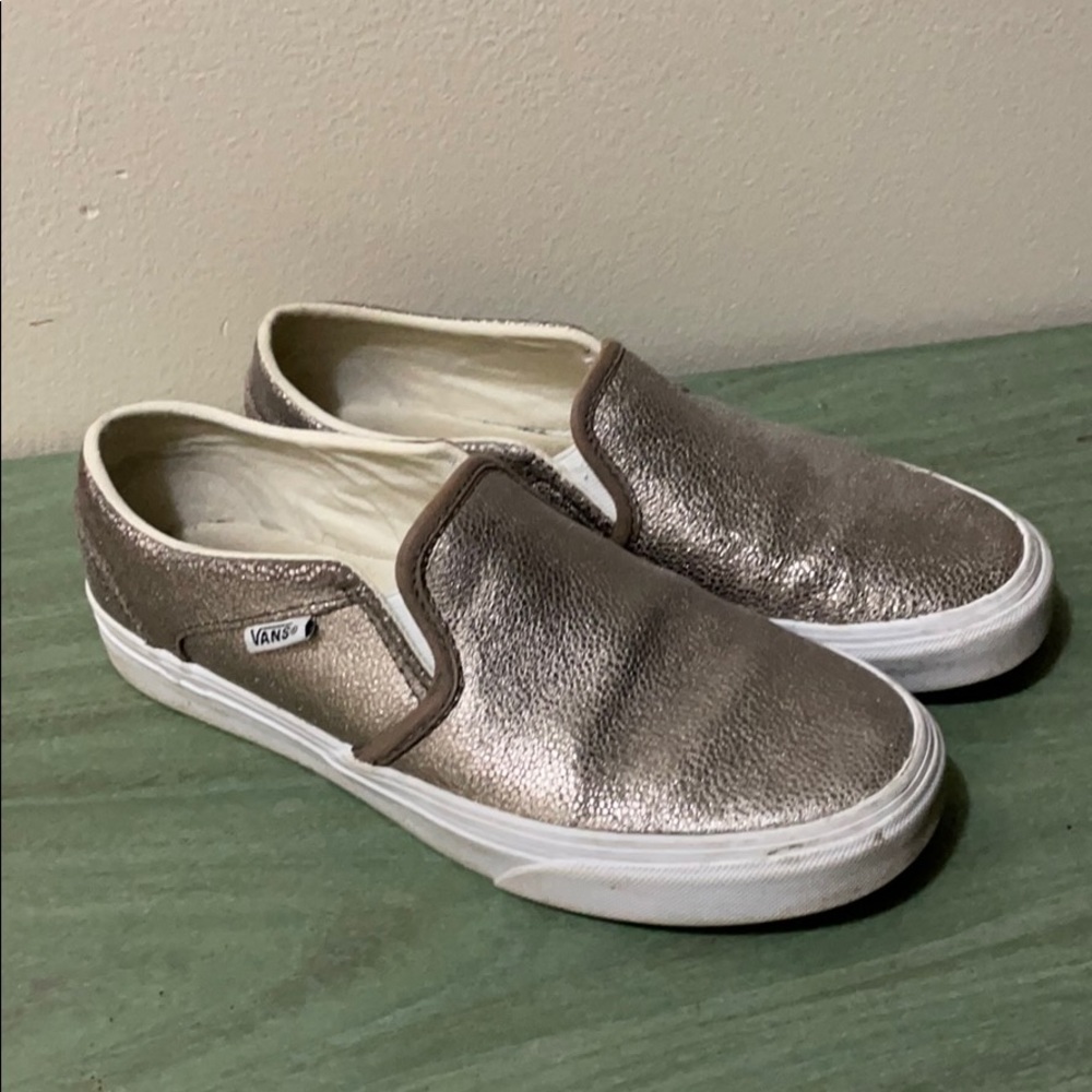 Metallic Vans Slip Ons